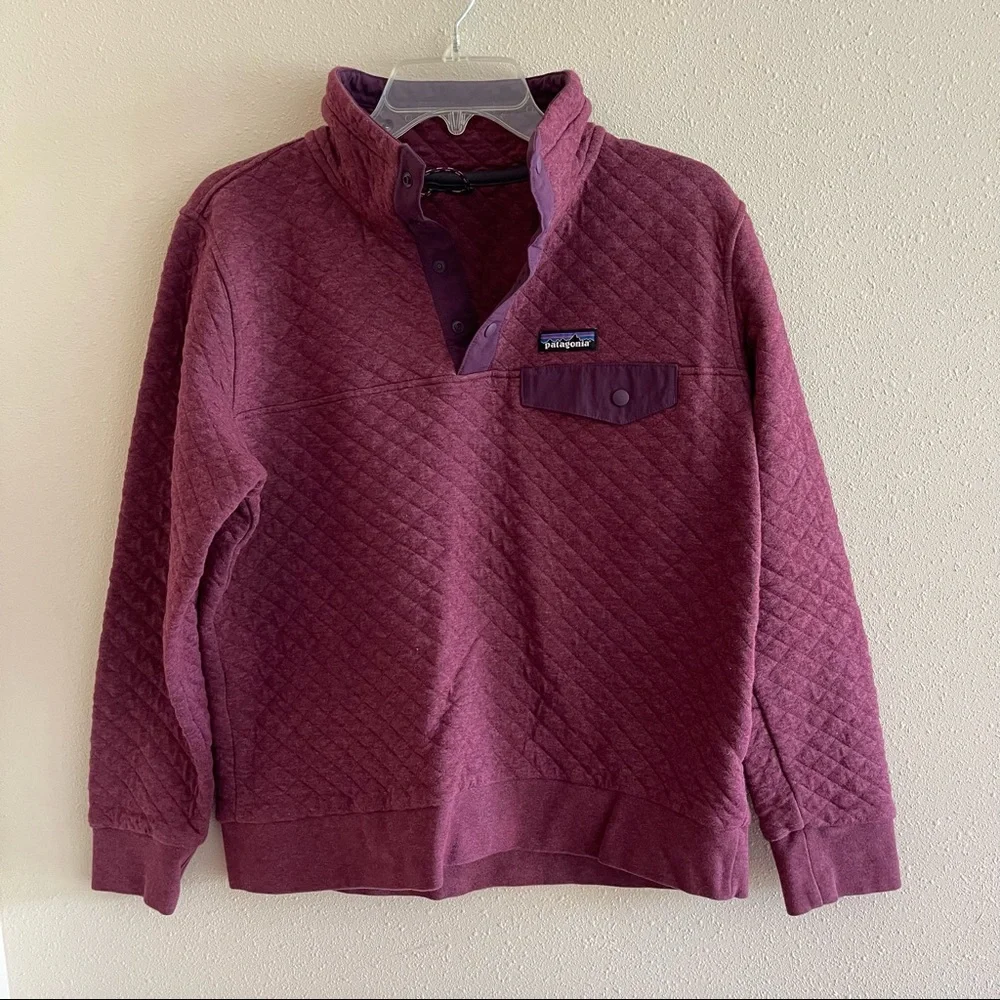 ❌‼️SOLD‼️❌ Patagonia Maroon Button Quilted Crewneck - Picture 1 of 7